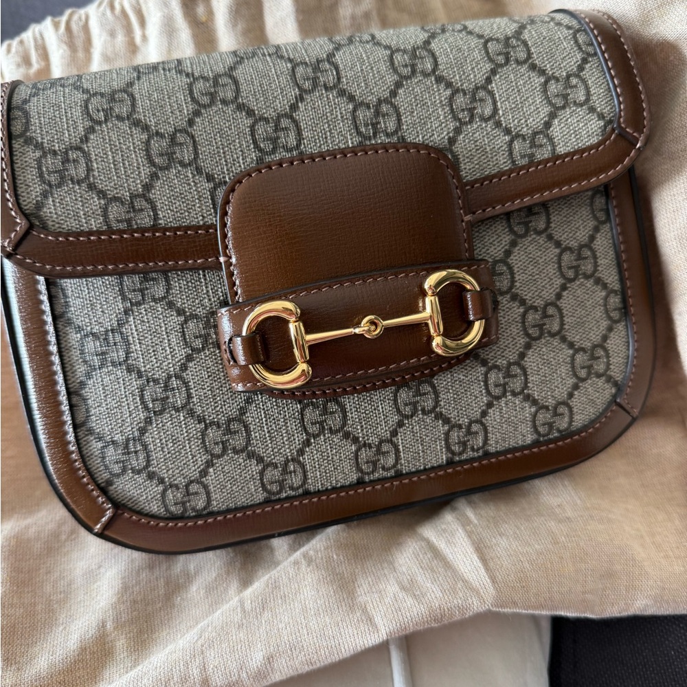 Gucci Brown and Gray Crossbody Bag